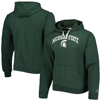 Men's League Collegiate Wear Green Michigan State Spartans Arch Essential Fleece Pullover Hoodie