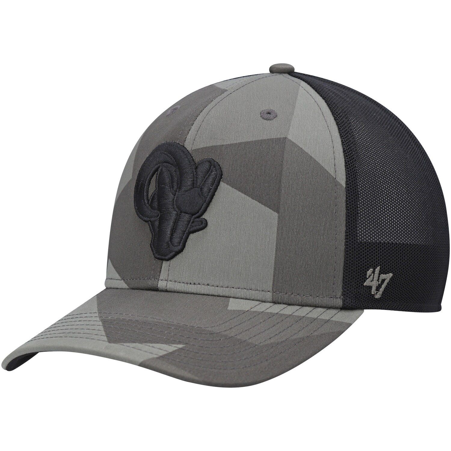 Men's '47 Black Los Angeles Rams Super Bowl LVI Champions Scene Trucker  Clean Up Adjustable Hat