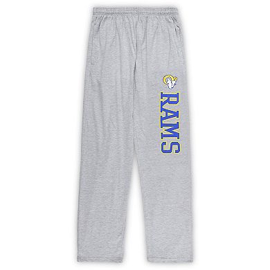 Men's Concepts Sport Royal/Heather Gray Los Angeles Rams Big & Tall T-Shirt & Pajama Pants Sleep Set