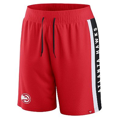 Men's Fanatics Branded Red Atlanta Hawks Referee Iconic Mesh Shorts