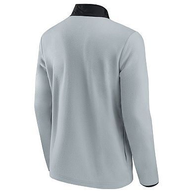 Men's Fanatics Branded Gray/Black Philadelphia Flyers Omni Polar Fleece Quarter-Snap Jacket