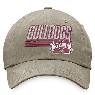 Men's Top of the World Khaki Mississippi State Bulldogs Slice Adjustable Hat