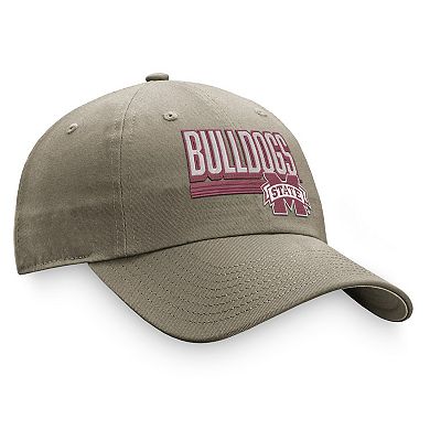 Men's Top of the World Khaki Mississippi State Bulldogs Slice Adjustable Hat