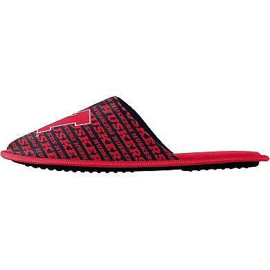 Men's FOCO Nebraska Huskers Scuff Logo Slide Slippers