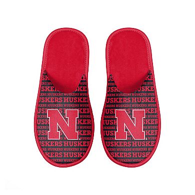 Men's FOCO Nebraska Huskers Scuff Logo Slide Slippers