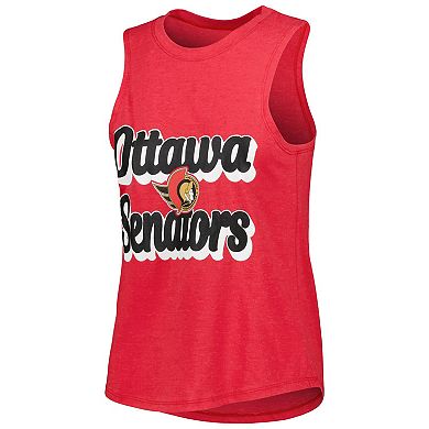 Women's Concepts Sport Heather Red/Heather Black Ottawa Senators Meter Muscle Tank Top & Pants Sleep Set