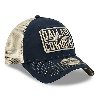 Men's New Era Navy/Natural Dallas Cowboys Devoted Trucker 9TWENTY ...