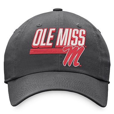 Men's Top of the World Charcoal Ole Miss Rebels Slice Adjustable Hat