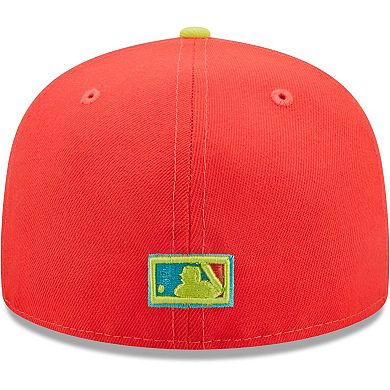 Men's New Era Red/Neon Green Boston Red Sox Lava Highlighter Combo 59FIFTY Fitted Hat