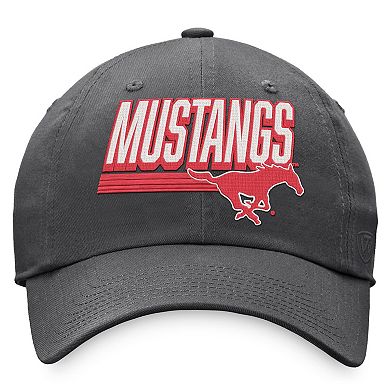 Men's Top of the World Charcoal SMU Mustangs Slice Adjustable Hat
