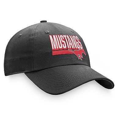Men's Top of the World Charcoal SMU Mustangs Slice Adjustable Hat