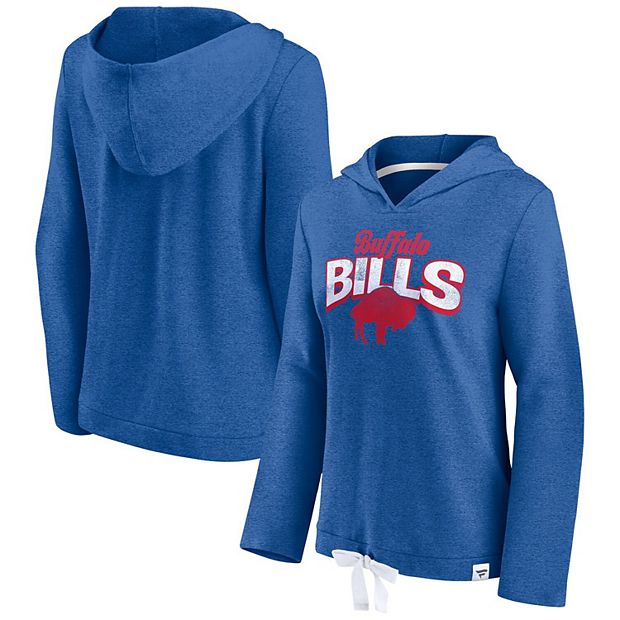 Women's Fanatics Branded Heather Royal Buffalo Bills First Team Flowy  Cropped Pullover Hoodie