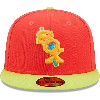 Men's New Era Red/Neon Green Chicago White Sox Lava Highlighter Combo 59FIFTY Fitted Hat