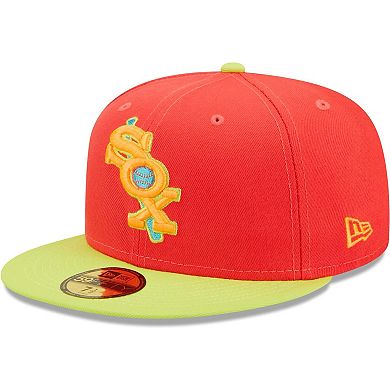Men's New Era Red/Neon Green Chicago White Sox Lava Highlighter Combo 59FIFTY Fitted Hat