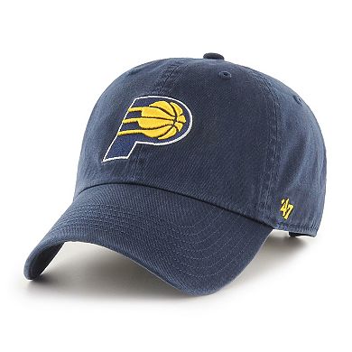 Men's '47 Navy Indiana Pacers Team Logo Clean Up Adjustable Hat