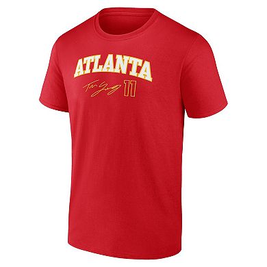 Men's Fanatics Branded Trae Young Red Atlanta Hawks Name & Number T-Shirt