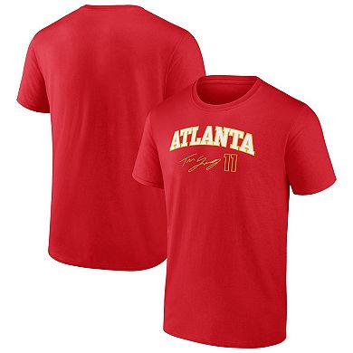 Men's Fanatics Branded Trae Young Red Atlanta Hawks Name & Number T-Shirt