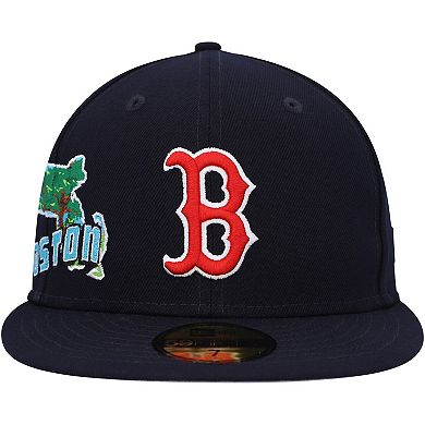 Men's New Era Navy Boston Red Sox Stateview 59FIFTY Fitted Hat