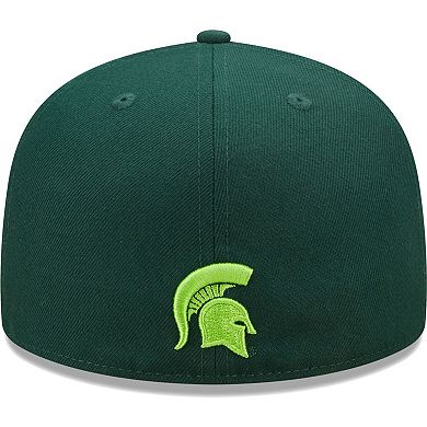 Men's New Era Green Michigan State Spartans Bright Undervisor 59FIFTY ...