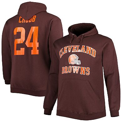 Men's Nick Chubb Brown Cleveland Browns Big & Tall Fleece Name & Number Pullover Hoodie