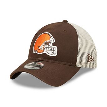 Men's New Era Brown/Natural Cleveland Browns Loyal 9TWENTY Trucker Snapback Hat