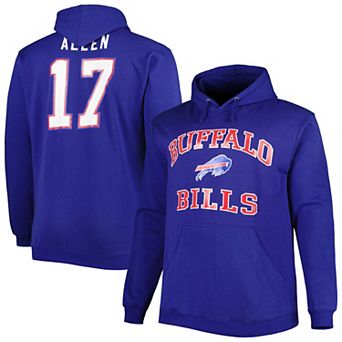 Men's Josh Allen Royal Buffalo Bills Big & Tall Fleece Name & Number Pullover Hoodie