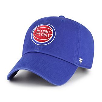 Men's '47 Blue Detroit Pistons Team Logo Clean Up Adjustable Hat