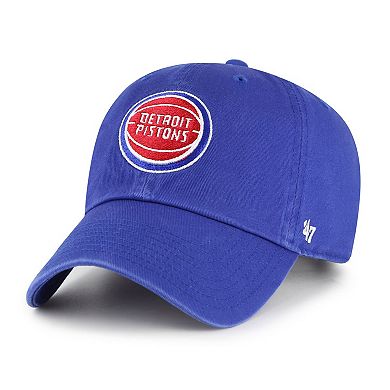 Men's '47 Blue Detroit Pistons Team Logo Clean Up Adjustable Hat