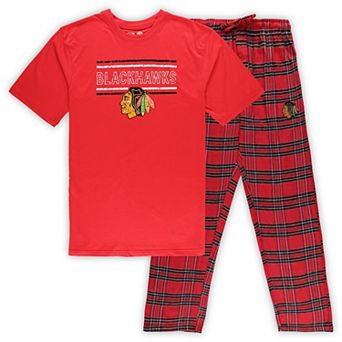 Men's Red Chicago Blackhawks Big & Tall T-Shirt & Pajama Pants Sleep Set