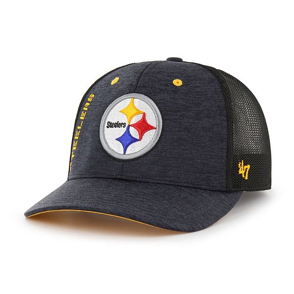 '47 Black/White Pittsburgh Steelers Trophy Trucker Flex Hat