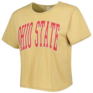 Women's ZooZatz Yellow Ohio State Buckeyes Core Fashion Cropped T-Shirt