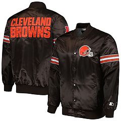 Men's Starter Brown/Orange Cleveland Browns Lead Off Satin Varsity Jacket