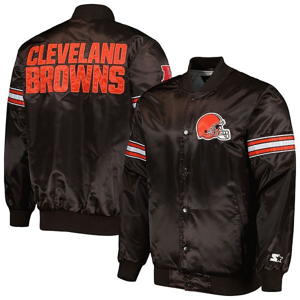 Starter Cleveland Browns Home Team Half-Zip Jacket M / Browns Brown Mens Outerwear