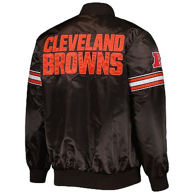 Men's Starter Brown Cleveland Browns The Pick and Roll Full-Snap Jacket