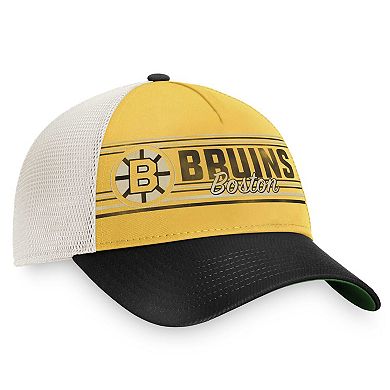 Men's Fanatics Branded Gold/Black Boston Bruins True Classic Retro Trucker Snapback Hat