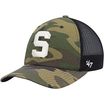 Men's '47 Camo/Black Michigan State Spartans Team Logo Trucker Snapback Hat