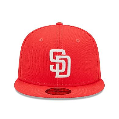 Men's New Era Red San Diego Padres Lava Highlighter Logo 59FIFTY Fitted Hat