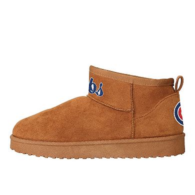 Women's FOCO Brown Chicago Cubs Team Logo Fuzzy Fan Boots