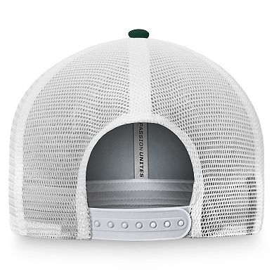 Men's Top of the World Green/White Michigan State Spartans Breakout Trucker Snapback Hat