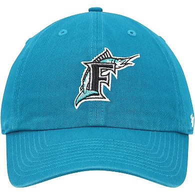 Men's '47 Teal Florida Marlins Cooperstown Collection Clean Up Adjustable Hat