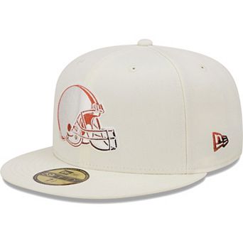 Men's New Era Cream Cleveland Browns Chrome Dim 59FIFTY Fitted Hat