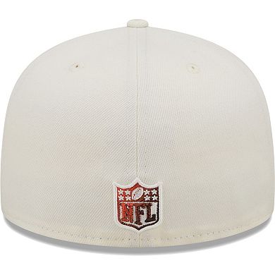 Men's New Era Cream Cleveland Browns Chrome Color Dim 59FIFTY Fitted Hat