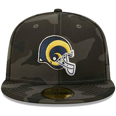 Men's New Era Black Los Angeles Rams Throwback Logo Camo 59FIFTY Fitted Hat