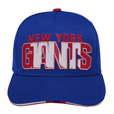 Youth Royal New York Giants On Trend Precurved A-Frame Snapback Hat