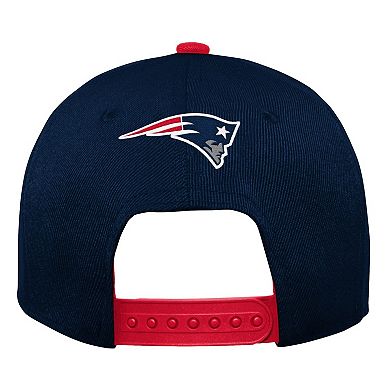 Youth Navy New England Patriots On Trend Precurved A-Frame Snapback Hat