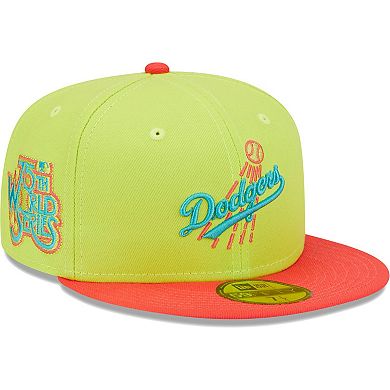 Men's New Era Green/Red Los Angeles Dodgers Cyber Highlighter 59FIFTY Fitted Hat
