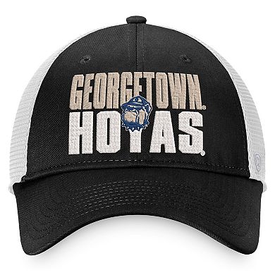 Men's Top of the World Black/White Georgetown Hoyas Stockpile Trucker Snapback Hat