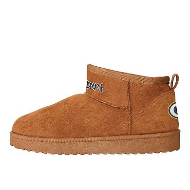 Women's FOCO Brown Green Bay Packers Team Logo Fuzzy Fan Boots