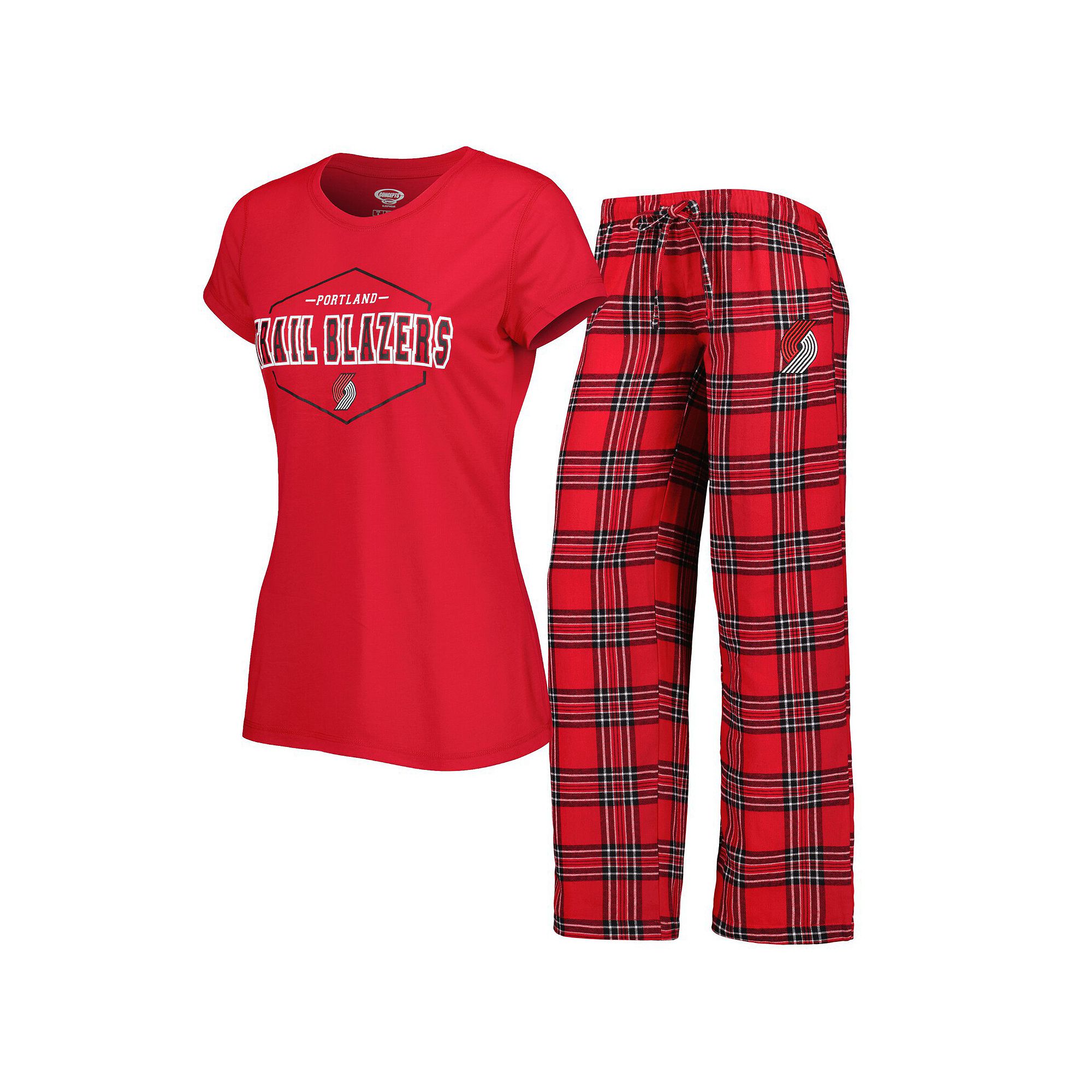 Womens Concepts Sport Red/Black Portland Trail Blazers Badge T-Shirt & Paj