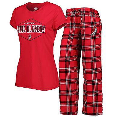 Women's Concepts Sport Red/Black Portland Trail Blazers Badge T-Shirt & Pajama Pants Sleep Set